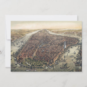  New York City, Manhattan, Brooklyn Bridge Kaart