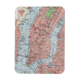 New York City, Manhattan,  kaart, magneet