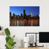 New York City Manhattan Night Poster (Thuiskantoor)