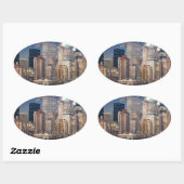 New York City Manhattan Ovale Sticker (Vel)