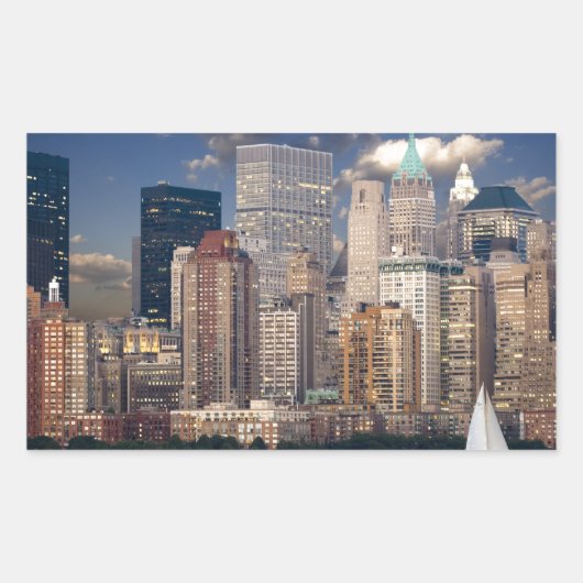 New York City Manhattan Rechthoekige Sticker (Voorkant)