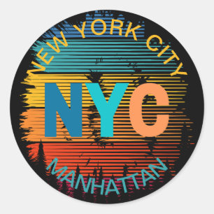 New York City Manhattan Ronde Sticker