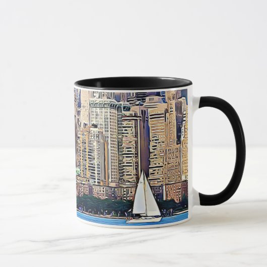 New York City Manhattan Sailboat Coffee Mug (Droite)