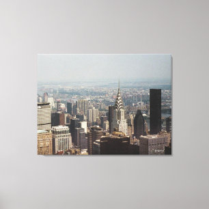 New York City, Manhattan Skyline kleurenfotografie Canvas Afdruk