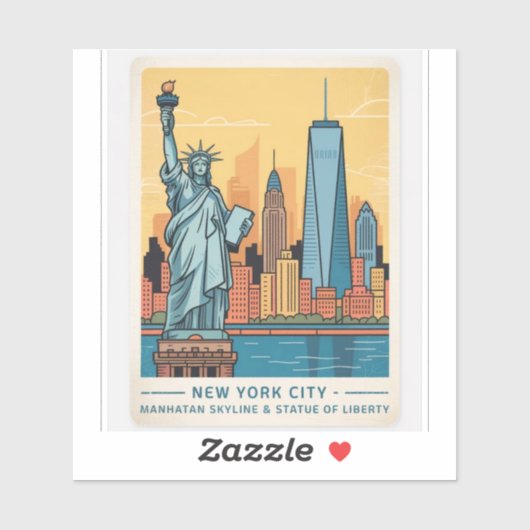 New York City Manhattan Skyline  Sticker (Vel)