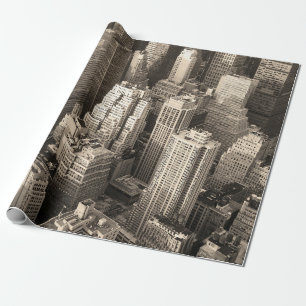 New York City Manhattan skyline uitzicht zwart Cadeaupapier