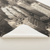 New York City Manhattan skyline uitzicht zwart Sherpa Deken (3/4)