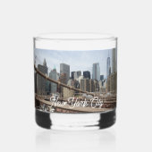 New York City Manhattan Skyline Whisky Glas (Voorkant)
