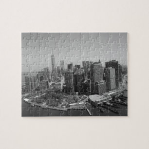 New York City Manhattan Skyscrappers Black White Legpuzzel