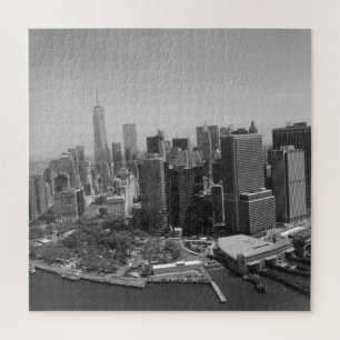 New York City Manhattan Skyscrappers Black White Legpuzzel