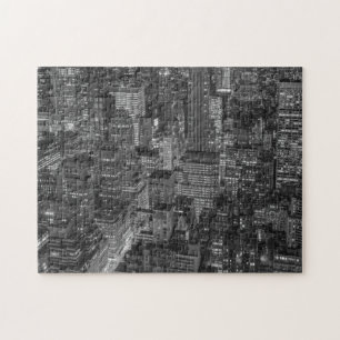 New York City Manhattan Skyscrappers Black White Legpuzzel
