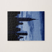 New York City Manhattan Skyscrappers Blue Night Legpuzzel (Horizontaal)