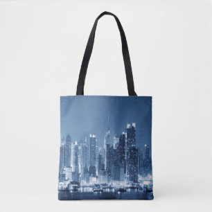 New-York City Manhattan Winter Night Skyline Draagtas