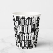 New York City Manhattan Zwart-wit Deco Chic Papieren Bekers (Rechts)