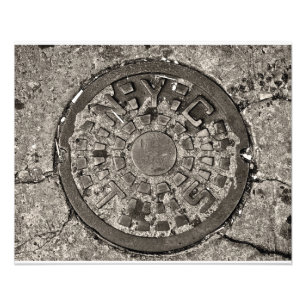 New York City Manhole Hoesje Foto Afdruk