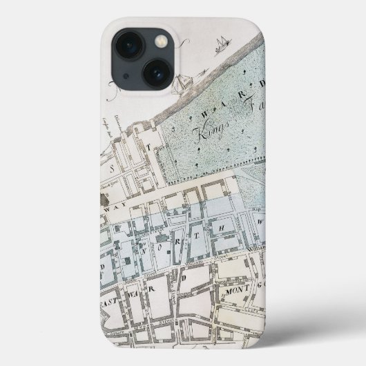 New York City Map, 1728 Case-Mate iPhone Case (Achterkant)