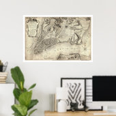 New York City Map 1776 Poster (Thuiskantoor)