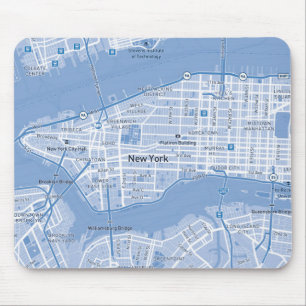 New York City Map (blauw) Muismat