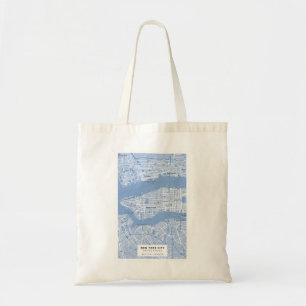 New York City Map (blauw) Tote Bag