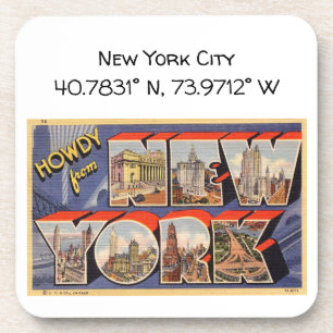New York City Map Coordinates Style Bier Onderzetter