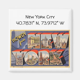 New York City Map Coordinates  Style Magneet