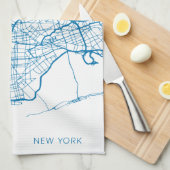 New York City Map Kitchen Towel Theedoek (Quarter Fold)