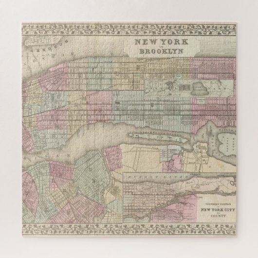  New York City Map Legpuzzel (Verticaal)