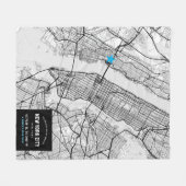 New York City Map + Mark Your Location Fleece Deken (Voorkant (Horizontaal))