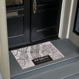 New York City Map + Markeren naar je thuislocatie Deurmat