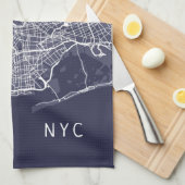 New York City Map | NYC | Navy Blue Theedoek (Quarter Fold)