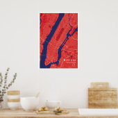 New York City Map Poster (Keuken)