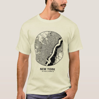 New York City Map T-Shirt – Minimal Black & White