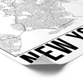 New York City Minimalist Map Art Poster (Hoek)