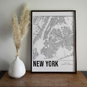 New York City Minimalist Map Art Poster