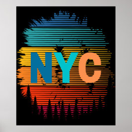 New York City Modern Colorful Design Poster