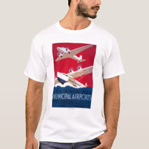 New York City Municipal Airport Vintage Poster T-shirt