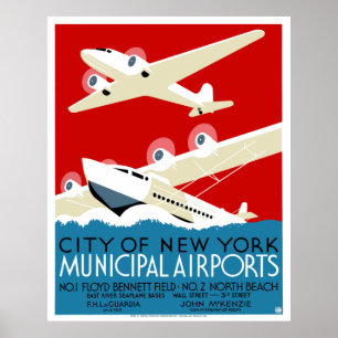 New York City Municipal Airports 1937 Poster