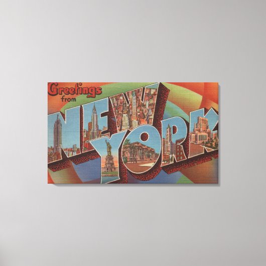New York City, New York - grote letterscènes Canvas Afdruk (Voorkant)