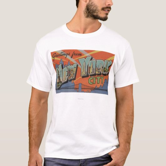 New York City, New York - grote letterscènes T-shirt (Voorkant)