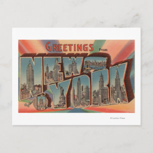 New York City, New York - Large Letter Scenes 2 Briefkaart