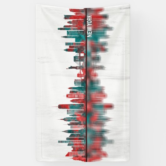 New York City New York Skyline Spandoek (Verticaal)