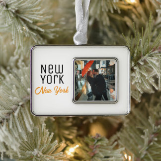 New York City, New York Souvenir Verzilverd Kader Ornament