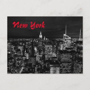 New York City Night Black & White Briefkaart