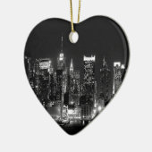 New York City Night Keramisch Ornament (Links)