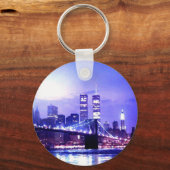 New York City Night Panorama Sleutelhanger (Voorkant)