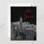New York City Night Pop Art Script Briefkaart (Voorkant / Achterkant)