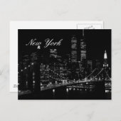 New York City Night Script Briefkaart (Voorkant / Achterkant)
