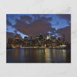 New York City Night Skyline Briefkaart