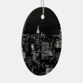 New York City Night Skyline Keramisch Ornament (Rechts)