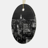 New York City Night Skyline Keramisch Ornament (Links)